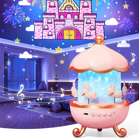 Beautiful Projector Carousel Night Light for Kids and Adults