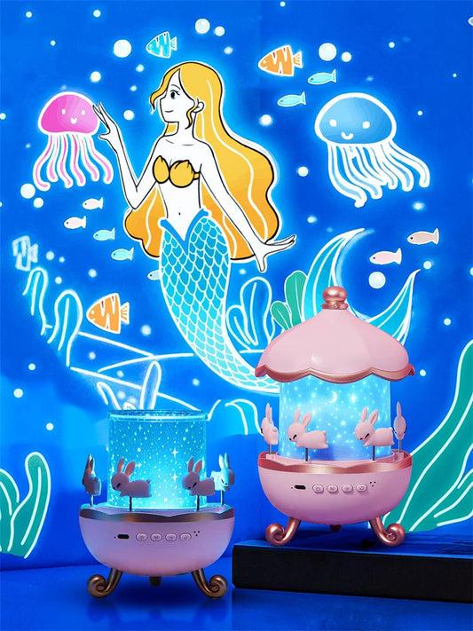 Beautiful Projector Carousel Night Light for Kids and Adults