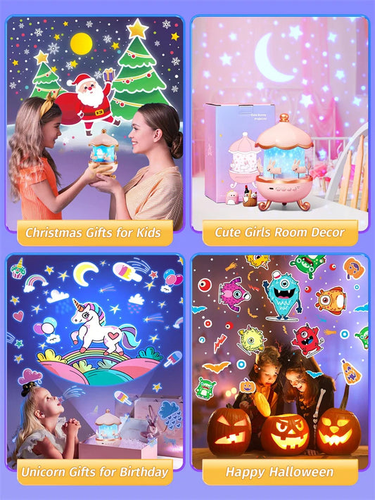 Beautiful Projector Carousel Night Light for Kids and Adults
