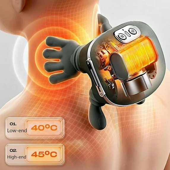Hands-Free Deep Tissue Massage with Kneading and Infrared Physiotherapy Heat